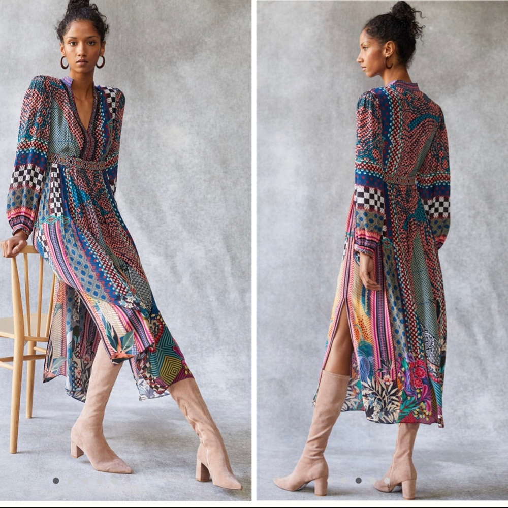NWT Orange Motif Maxi Dress from Anthropologie size 0